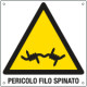 Cartello pericolo filo spinato EN ISO 7010