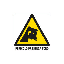 Cartello pericolo presenza toro EN ISO 7010