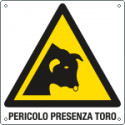 Cartello pericolo presenza toro EN ISO 7010