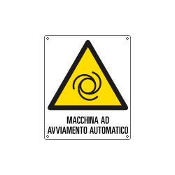 Etichetta adesiva macchina avviamento automatico EN ISO 7010