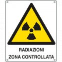 Cartello pericolo radiazioni zona controllata EN ISO 7010