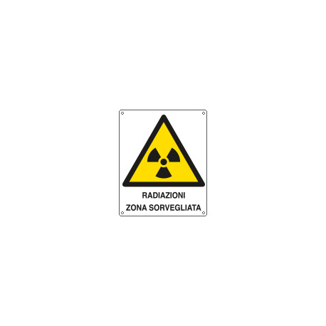 Cartello pericolo radiazioni zona sorvegliata EN ISO 7010