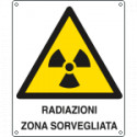 Cartello pericolo radiazioni zona sorvegliata EN ISO 7010