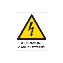 Cartello pericolo attenzione cavi elettrici EN ISO 7010