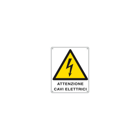 Cartello pericolo attenzione cavi elettrici EN ISO 7010
