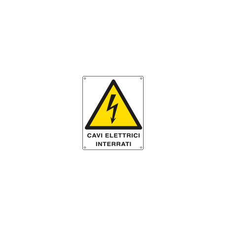 Cartello pericolo cavi elettrici interrati EN ISO 7010