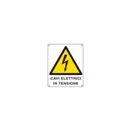 Cartello pericolo cavi elettrici in tensione EN ISO 7010
