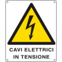 Cartello pericolo cavi elettrici in tensione EN ISO 7010