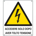 Cartello pericolo Accendere dopo aver tolto tensione EN ISO 7010
