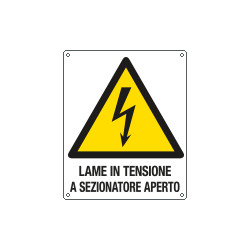 Cartello pericolo attenzione "lame in tensione"ISO 7010
