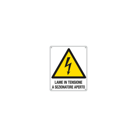 Cartello pericolo attenzione "lame in tensione"ISO 7010