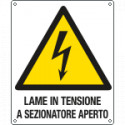 Cartello pericolo attenzione "lame in tensione"ISO 7010