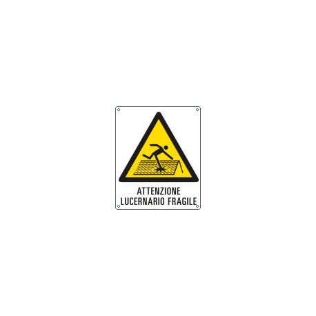 Etichetta pericolo lucernaio fragile EN ISO 7010