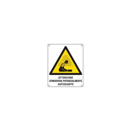 Cartello pericolo atmosfera potenzialmente asfissiante EN ISO 7010