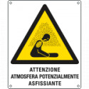 Cartello pericolo atmosfera potenzialmente asfissiante EN ISO 7010
