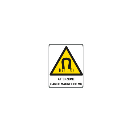 Cartello pericolo attenzione campo magnetico EN ISO 7010