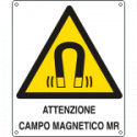 Cartello pericolo attenzione campo magnetico EN ISO 7010