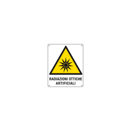 Cartello pericolo radiazioni ottiche artificiali EN ISO 7010