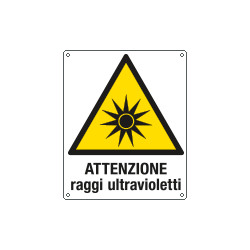 Cartello pericolo Attenzione raggi ultravioletti en iso 7010