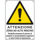 Cartello pericolo attenzione zona rischio AMIANTO EN ISO 7010