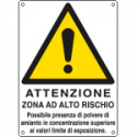 Cartello pericolo attenzione zona rischio AMIANTO EN ISO 7010