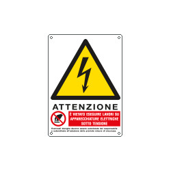 Etichetta adesiva pericolo vietato eseguire lavori EN ISO 7010