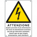 Cartello attenzione quadro provvisto da piu' alimentazioni EN ISO 7010