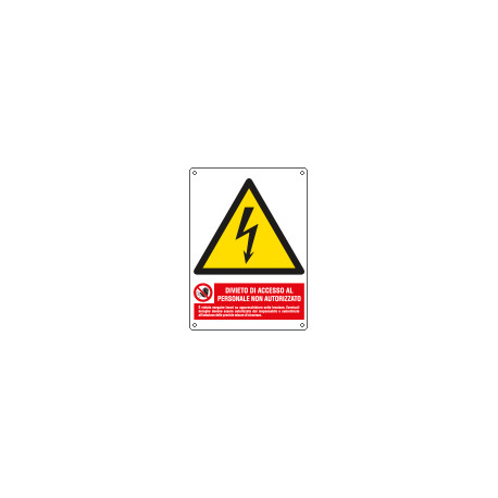 Cartello pericolo attenzione divieto accesso personale. . EN ISO 7010