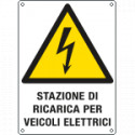 Etichetta pericolo "stazione di ricarica veicoli elettrici" ISO 7010