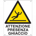 Cartello pericolo attenzione presenza ghiaccio EN ISO 7010