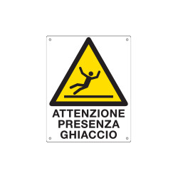 Cartello pericolo attenzione presenza ghiaccio EN ISO 7010