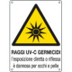 Cartello pericolo raggi uv-c germicidi EN ISO 7010