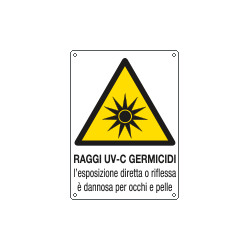 Cartello pericolo raggi uv-c germicidi EN ISO 7010