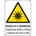 Cartello pericolo raggi uv-c germicidi EN ISO 7010