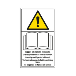 Cartello Leggere attentamente il manuale EN ISO 7010