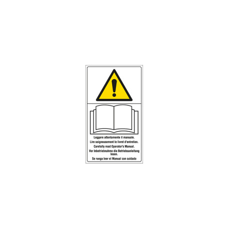 Cartello Leggere attentamente il manuale EN ISO 7010