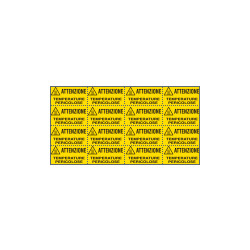 Foglio 16 etichette Attenzione temperature pericolose EN ISO 7010