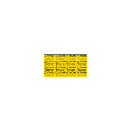 Foglio 16 etichette Attenzione temperature pericolose EN ISO 7010