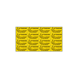 Foglio da 16 etichette autoadesive Togliere la tensione. . . EN ISO 7010