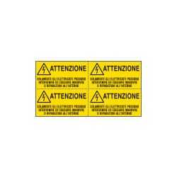 Foglio da 4 etichette autoadesive Solam. gli elettricisti. . EN ISO 7010