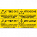Foglio da 4 etichette autoadesive Solam. gli elettricisti. . EN ISO 7010