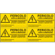 Foglio da 4 etichette autoadesive Pericolo doppia alimen. . EN ISO 7010