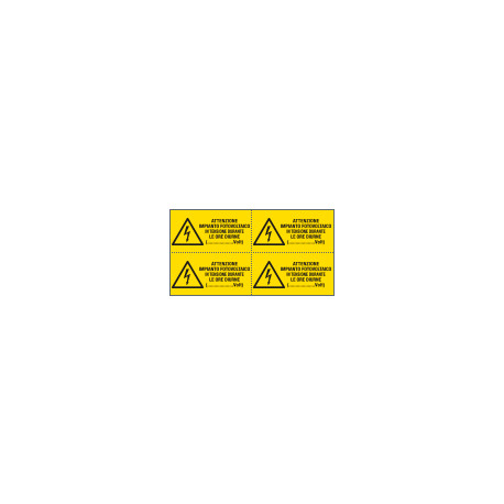Foglio da 4 etichette autoadesive Att. Impianto fotovolta. . EN ISO 7010