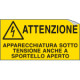 Etichetta autoadesiva Attenzione apparecchiatura sotto t. . EN ISO 7010