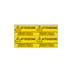 Foglio da 4 etichette autoadesive Apparecchiatura sotto. . . EN ISO 7010