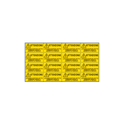 Foglio da 16 etichette autoadesive Apparecchiatura sotto. . EN ISO 7010