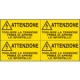 Foglio da 4 etichette autoadesive Att. Togliere tensione. . . EN ISO 7010