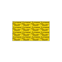 Foglio da 16 etichette autoadesive Togliere la tensione. . . EN ISO 7010