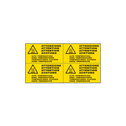 Foglio 4 etichette Attenzione alta temperatura EN ISO 7010