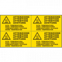 Foglio 4 etichette Attenzione alta temperatura EN ISO 7010